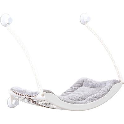 Kattenraamhangmat Hangend Ventilatierooster Sterk Draagvermogen Velvet Kattenraamzitstok voor Kat zuiver witte kleur