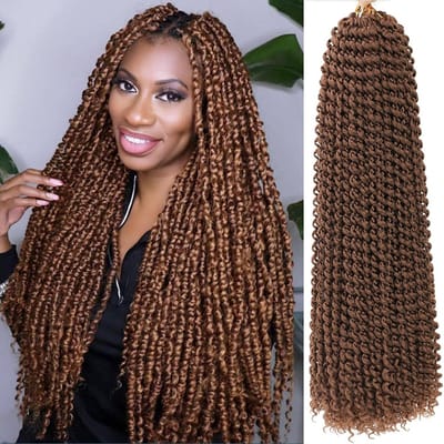 61 cm Passion Twist Vlechten Haar - Krullend Synthetisch Watergolf Haarextensie (8 Bundels)