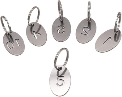Set van 20 Ovalen Sleuteltags van Roestvrij Staal met Ring, Genummerde ID Tags voor Sleutels en Organisatie van Sleutels - 1 tot 20