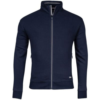 Baileys Vest Sweat Cardigan Zip Front Back Jacquard Doubleface Navy / male