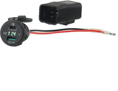 Allecto - Motorfiets C USB - Snelle QC3.0 Oplader - Terug Kleur - Geschikt voor Versys650, Versys1000, Ninja400 - 10-15V DC