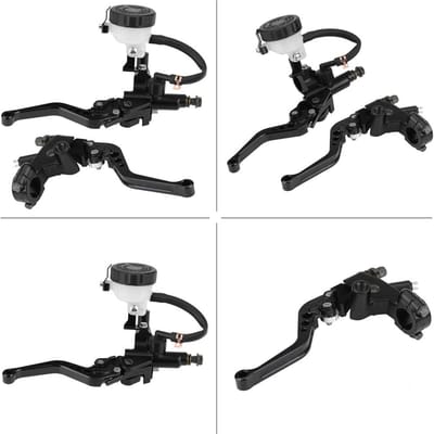Universeel 7 8 (22 mm) Motorfiets Rem Koppeling Hoofdcilinder Reservoir Hendels Set Zwart