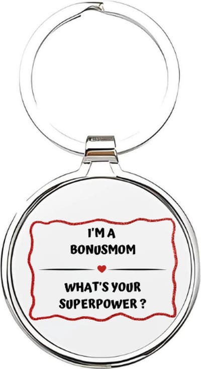 Akyol - super bonusmoeder Sleutelhanger - Bonusmoeder - bonusmoeders - bonusmoeder sleutelhanger - mama sleutelhanger - sleutelhanger mam - familie sleutelhanger - moederdag cadeautje - mama cadeau - mom - stiefmoeder - mothersday - 4 x 7,5 CM