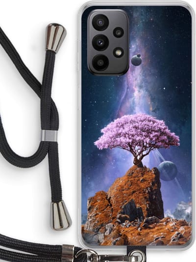 Case Company® - Hoesje met koord geschikt voor Samsung Galaxy A23 hoesje met Koord - Ambition - Telefoonhoesje met Zwart Koord - Bescherming aan alle Kanten en Over de Schermrand
