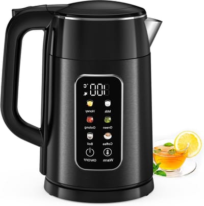Elektrische Waterkoker - Roestvrijstaal - 6 Temperatuurniveaus - 2200 W Snelkoken - Voor Koffie en Thee
