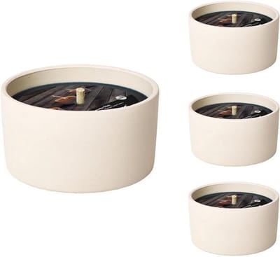 Set van 4 outdoor vlamschalen - Zachte witte buitenkaarsen met lange brandduur