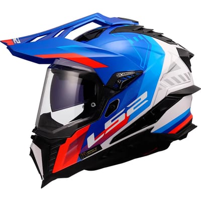 LS2 Helm Explorer Hexa MX701 wit / blauw / rood maat S
