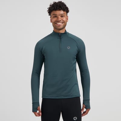 Rogelli Essential Heren Hardloopshirt - Lange Mouw - Duimgat - Blauw