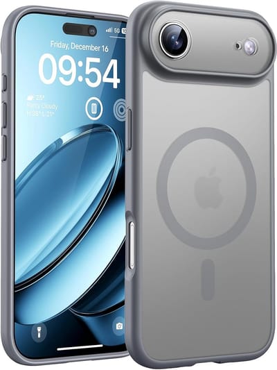 Hoesje Geschikt voor Apple iPhone Air - Geschikt voor MagSafe Telefoonhoesje - Grijs - Casemania Matte Armor Magnetische Back Cover - Val/Stoot Bescherming met Camera Protection