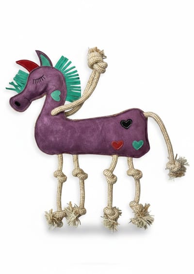 S2G Paardenspeelgoed Unicorn - Paardenspeeltje - 40 x 35 CM - tegen stalverveling - Hoogwaardig materiaal - Voor grote honden - Hondenspeelgoed