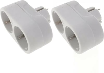 Benson Stopcontact Splitter - 4x stuks - duo - wit - randaarde - stopcontactsplitters