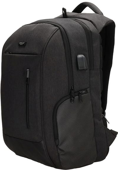 Beagles Originals Business Rugzak - tot 17" laptop vak - USB aansluiting - Anti-Diefstal - School Werk - Donkergrijs