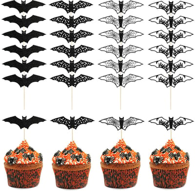 Dailygoods- Cupcake Toppers Halloween - Taartversiering - IJsfontein - Suikerdecoratie - Cupcake Decoratie - Taart Decoratie Set - Taartdecoratie