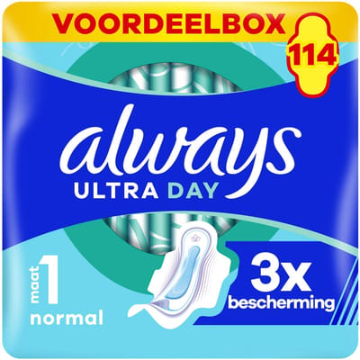 Always Ultra Normal Maandverband met Vleugels Maat 1 - 114 stuks