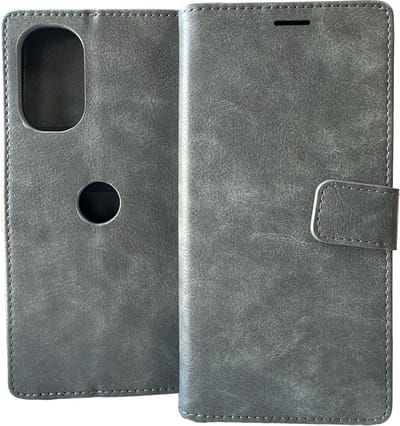 Portemonnee Bookcase Hoesje Geschikt voor: Motorola Moto G62 5G - Grijs