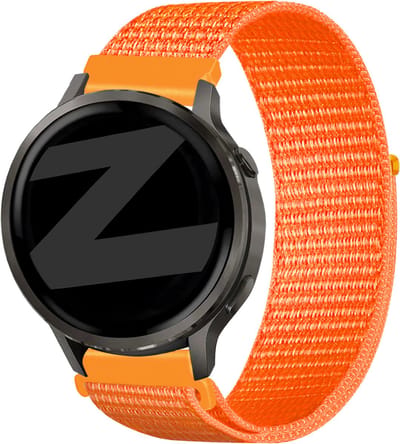 Bandz Nylon loop bandje (22mm) - Geschikt voor Garmin Vivoactive 4 / Garmin Venu 2 / Garmin Venu 3 / Garmin Forerunner 255 / Garmin Forerunner 265 / Garmin Forerunner 570 - 47mm / Garmin Venu 4 - 45mm - Oranje