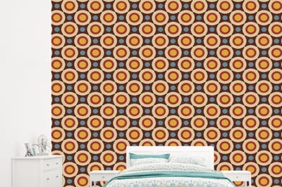 Behang - Fotobehang Retro - Vintage - Design - Cirkel - Breedte 245 cm x hoogte 220 cm