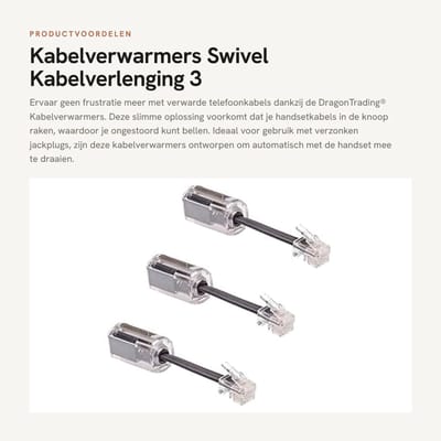 Dailygoods - Kabelverwarmers - Swivel Kabelverlenging - 3 Stuks - Zwart - Verwarming - Bescherming van kabels - Geschikt voor buitengebruik - Kleur zwart