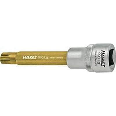HAZET-bus 990LG-6, inwendige meervoudige tand M6, TiN-coating, aandrijving 1/2 inch, L 100 mm