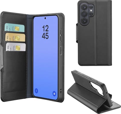 Cellularline Book Agenda Hoesje - Geschikt voor Samsung Galaxy S26 Ultra - Met Pasjesvak & Standfunctie & RFID/NFC Block - Zwart