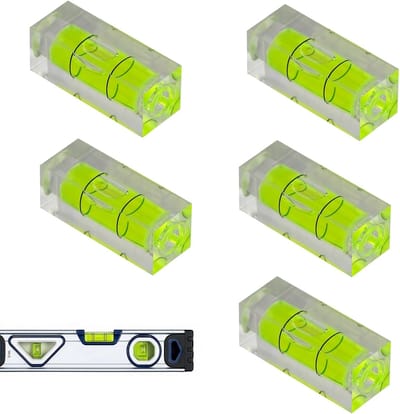 Mini Waterpas Set - Nivelleer Instrument - Precisie Meten - Met Magnetische Houder - 5 Stuks - Groen