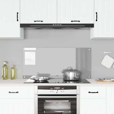 vidaXL - Keukenachterwand - Lichtgrijs - 110 - x - 50 - cm - gehard - glas