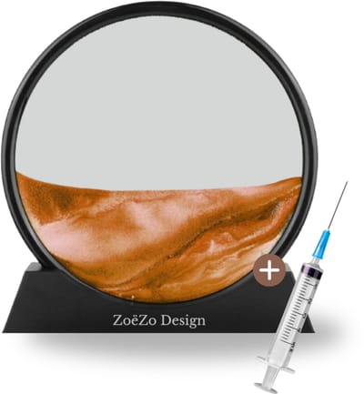 ZoeZo Zandkunst in Glas - Zandloper - Bewegende Zand Schilderij - Sand Art - Goud