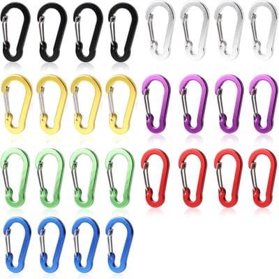 Karabijn Haken - Sleutelhanger Clips - Outdoor Activiteiten - Roestvrij Aluminium - 28 Stuks - Multicolor