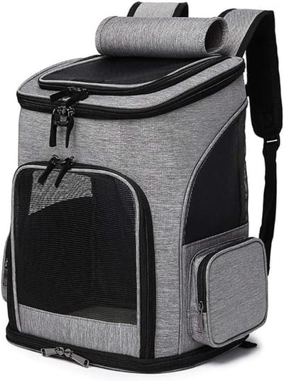 Draagrugzak Huisdieren - Reistas Kat - Comfortabel Reizen - Goede Luchtcirculatie - 33x26x40cm - Grijs