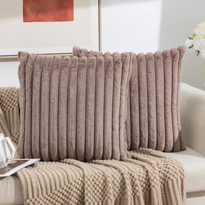 HAUSS SPOLE - Fluwelen Kussensloop- Licht Camelbruin - Kussenslopen 50 X 50 Cm - Set Van 2 - Kussenhoes - Kussenhoezen - Sierkussens - Pluche Stof