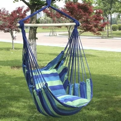 Hangmat Stoel - Schommelstoel Zetel - Ontspannen Buiten - Comfortabele Polyester - 130 x 100 cm - Groen