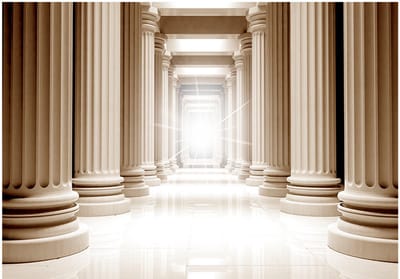 Fotobehangkoning - Behang - Vliesbehang - Fotobehang Pilaren 3D - In the ancient pantheon - 400 x 280 cm