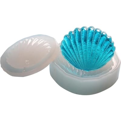 Moule Silicone DIY Forme Coquillage Fondant Décoration Gâteau Pâtisserie Savon Outil(50-591) blue