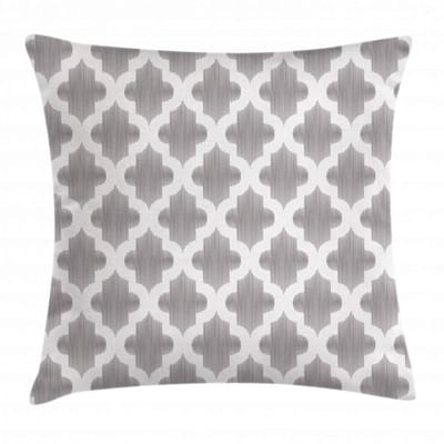ABAKUHAUS – Kussenhoes 40x40 cm – Grijs/Wit Damast – Wasbaar