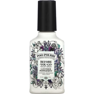 Poo-Pourri, Before-You-Go® Bodemspray, Lavendel Pepermunt, 118 ml (4 fl oz) black