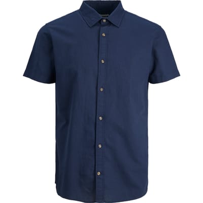 Jack & Jones - Heren Overhemden Summer Korte Mouw - Blauw - Maat XL