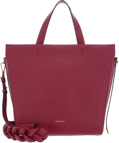 COCCINELLE Leren Handtas Schoudertas Boheme Grana Double Handbag Double Grainy Leather Garnet R / Pulp P Wijnrood