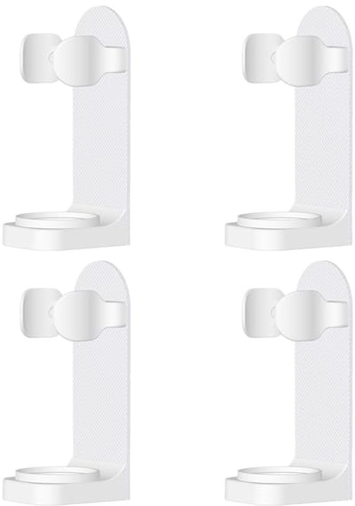 Dailygoods - Elektrische tandenborstelhouder - Wandmontage - Sterke lijm - Wit - Duurzaam - Geschikt voor de meeste elektrische tandenborstels - 4 stuks