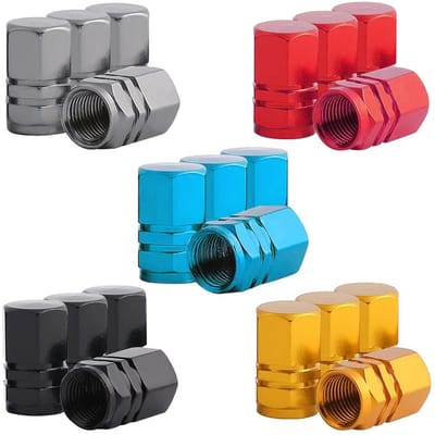 Dailygoods- Ventieldoppen Premium - 20 Stuks - Aluminiumlegering - Stofafdekking - Zeskantventiel - Universele Stofkap - 5 Kleuren - Bandafdekking