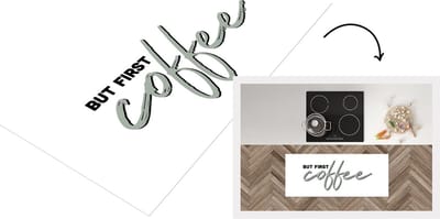 Keukenloper - Loper keuken - But first coffee - Spreuken - Quotes - Koffie - 120x50 cm - Keukenloper vinyl