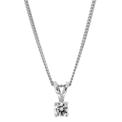 Lucardi Dames Ketting met hanger zirkonia - Echt Zilver - Ketting - Cadeau - 40 cm - Zilverkleurig