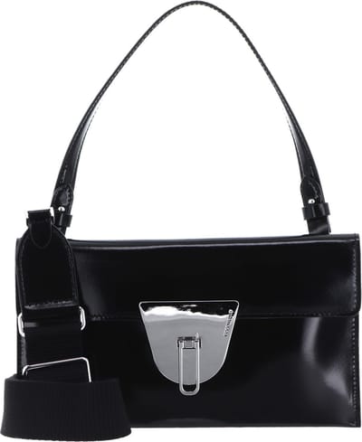 COCCINELLE Leren Schoudertas Koppeling Coccinellenico Shiny Cal Handbag Noir Zwart