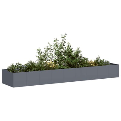 vidaXL - Plantenbak - 360x80x40 - cm - staal - antracietkleurig