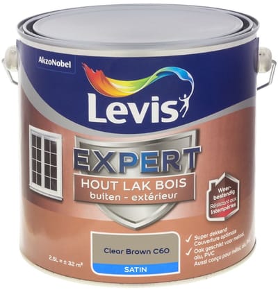 Levis - Expert Hout Lak Buiten Satin Mix - Clear Brown C60 - Mengverf - 2,5 L