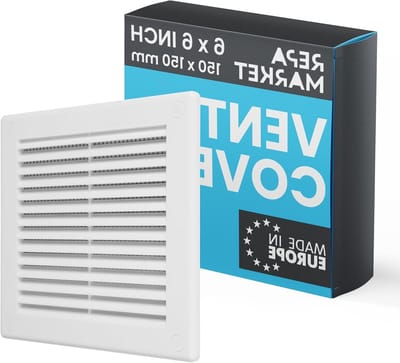 Luchtrooster Vierkant - Ventilatierooster Muur - Luchtcirculatie Verbeteren - Met Nylon Gaas - 150x150 mm - Wit