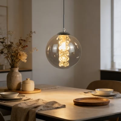 NETTLIFE Hanglamp Glas – G9 – 1 Brand – Modern – Rookgrijs – 120cm In Hoogte Verstelbaar – Voor Eetkamer Slaapkamer Bar-excl. lichtbron