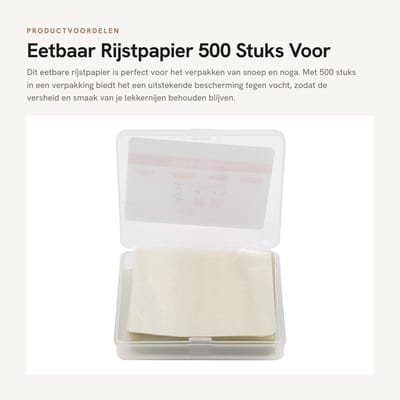 Dailygoods- Rijstpapier Eetbaar - 500 Stuks Wafelpapier - Natbestendig Inpakblad - 3x3,5 Inch - Bescherming Snoep - Versheid Behouden