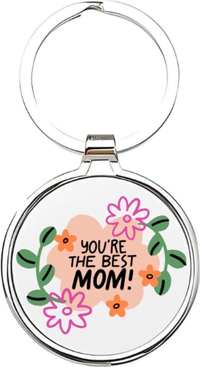 Akyol - Best mom ever Sleutelhanger - mama - moeders - Moeder sleutelhanger - mama sleutelhanger - Sleutelhanger mam - Familie sleutelhanger - moederdag cadeautje - Mama cadeau - mom - stiefmoeder - schoonmoeder - mothersday - 4 x 7,5 CM