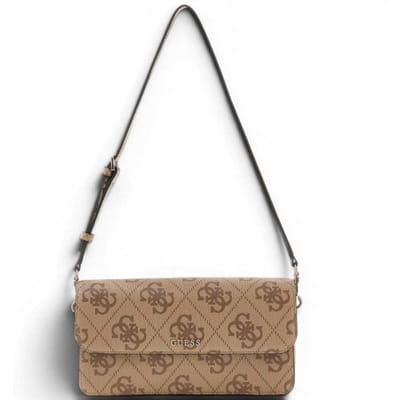Guess Sadie Flap dames schoudertas logo in synthetisch materiaal met aardappel en monogram