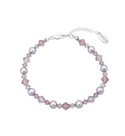 ARLIZI 2190 Armband lila Swarovski parels kristal - sterling zilver - 20 cm